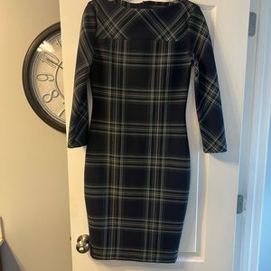 Zara Woman career navy dress with 3/4 sleeves size M made in Turkey